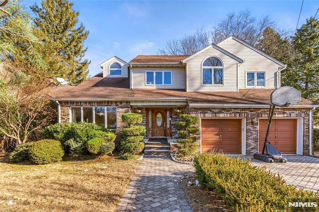 view of front property with a garage