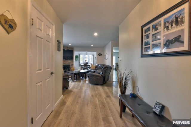 hallway featuring light hardwood / wood-style floors