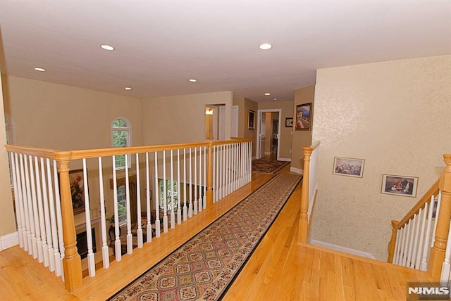 hall featuring light wood-type flooring