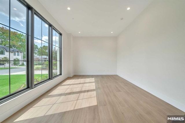 empty room featuring light wood-type flooring