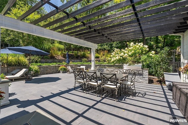 view of patio / terrace with a pergola