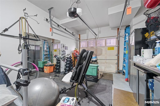 interior space featuring a garage door opener