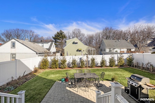 view of patio with area for grilling