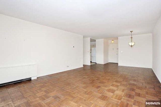 empty room with parquet floors