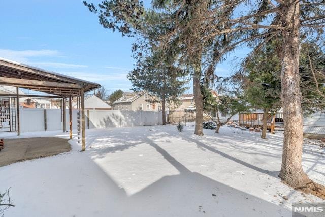 view of snowy yard