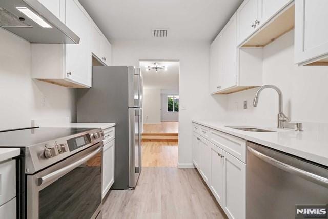 kitchen with white cabinets, sink, and stainless steel appliances