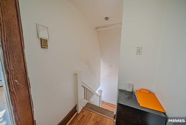 laundry area featuring hardwood / wood-style floors