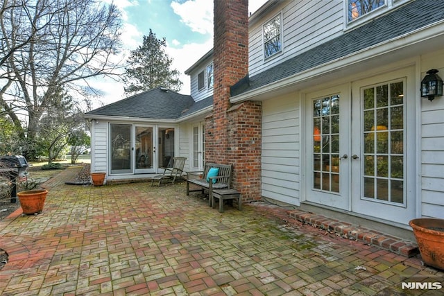 view of patio / terrace featuring french doors