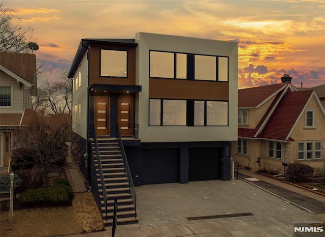 modern home with a garage