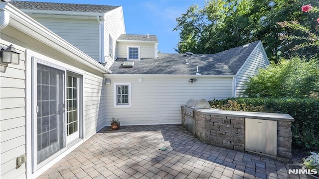 view of patio / terrace featuring exterior kitchen and grilling area