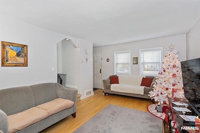 living room featuring hardwood / wood-style floors