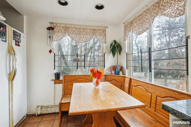 view of tiled dining room