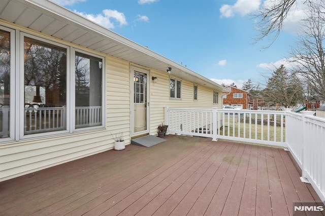 view of wooden deck