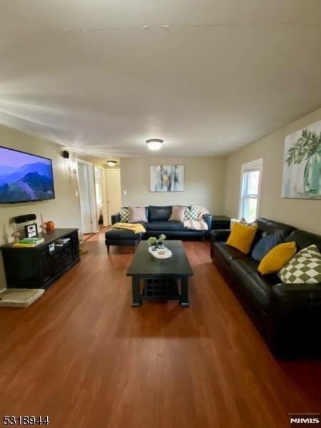 living room with hardwood / wood-style floors