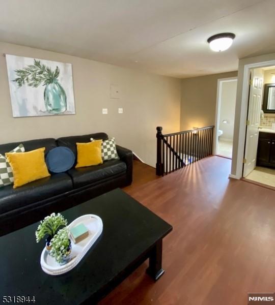 living room featuring hardwood / wood-style flooring