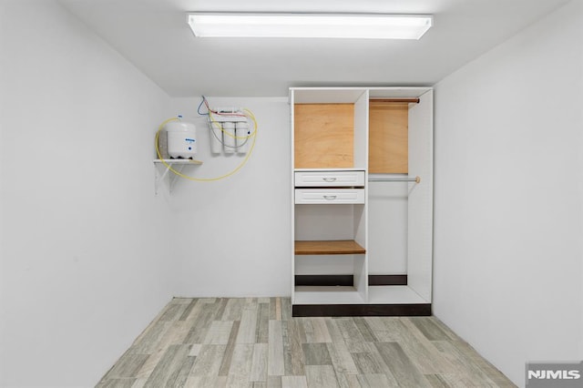 empty room featuring light wood-type flooring