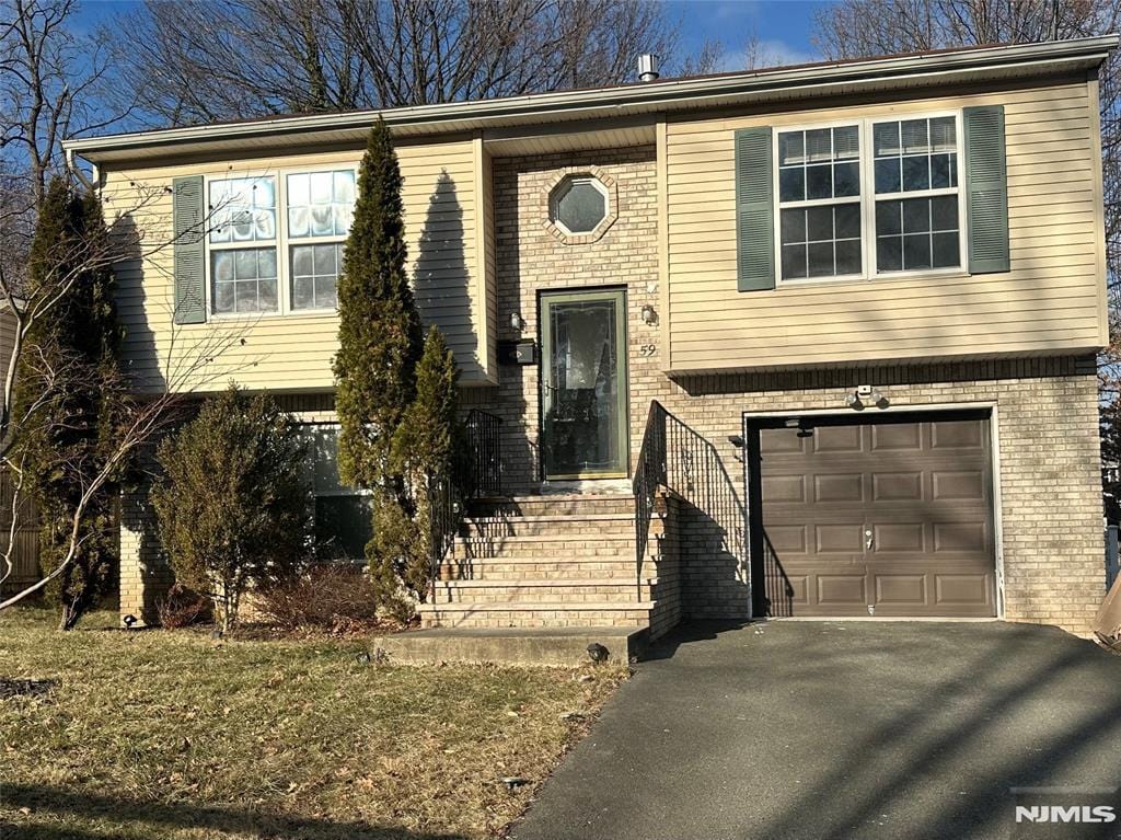 bi-level home with a garage