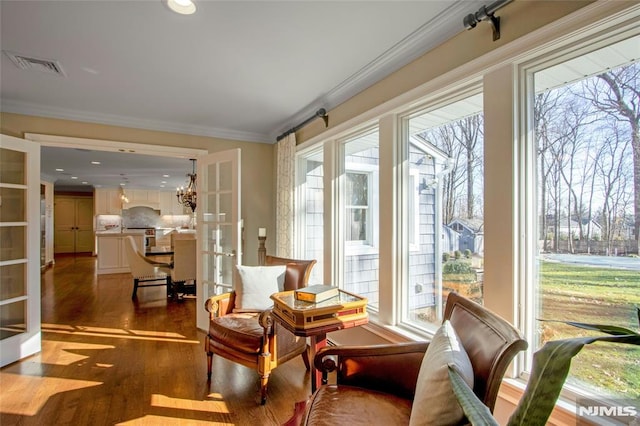 sunroom / solarium with french doors