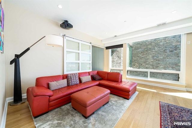 living room featuring hardwood / wood-style floors