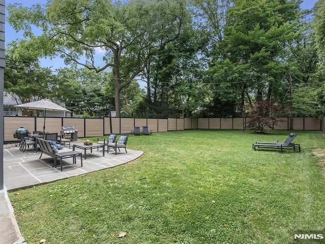 view of yard with a patio