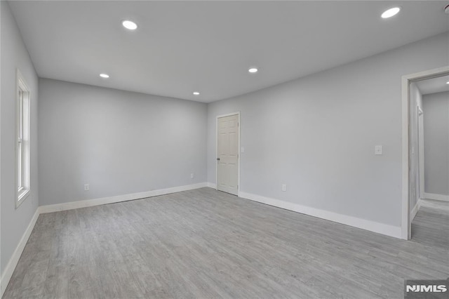 empty room featuring light wood-type flooring