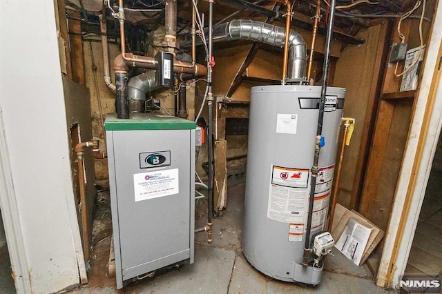 utility room with water heater