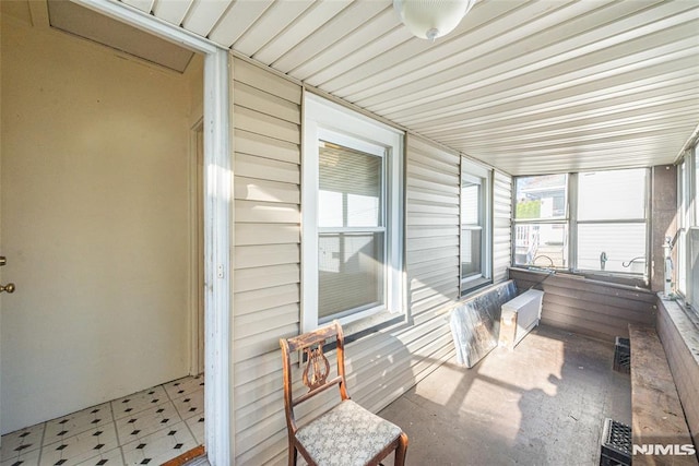 view of unfurnished sunroom