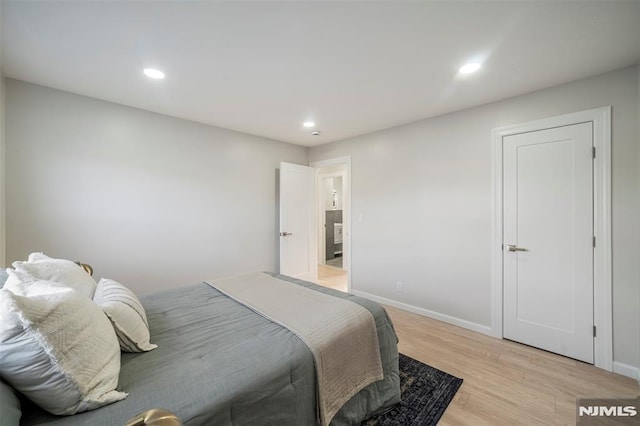 bedroom featuring light hardwood / wood-style flooring