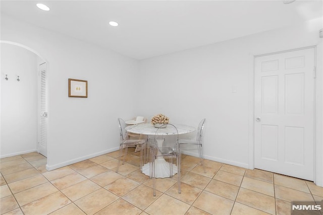 view of tiled dining room