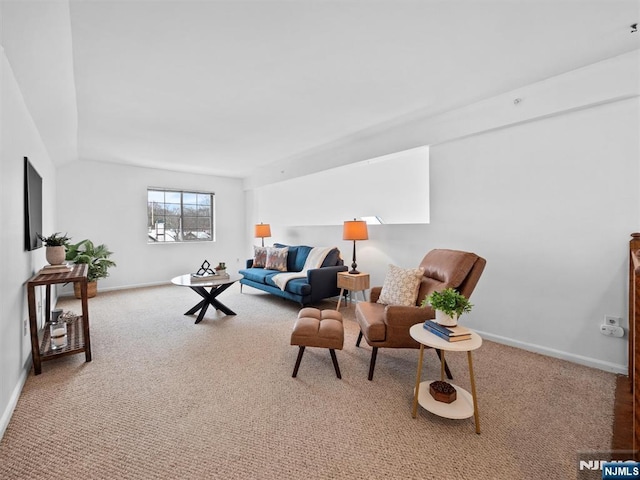 living room featuring carpet floors