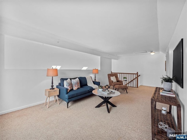 living room with carpet floors