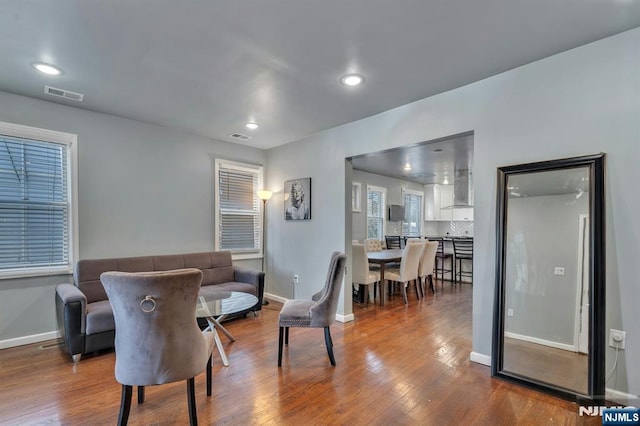 living room featuring hardwood / wood-style flooring