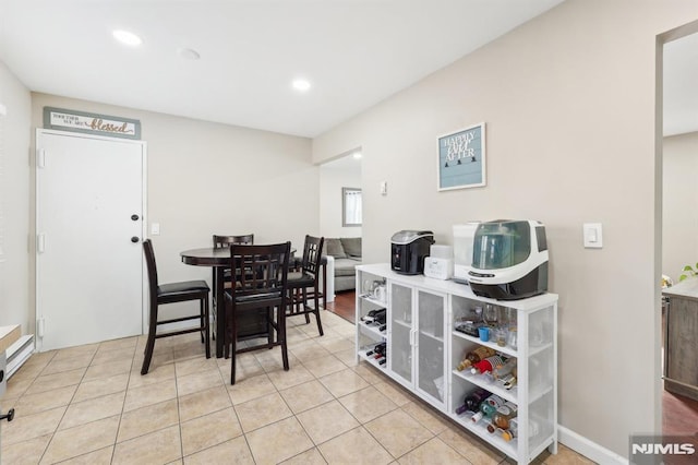 view of tiled dining room