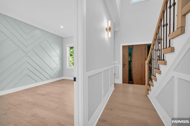 hall featuring light hardwood / wood-style flooring