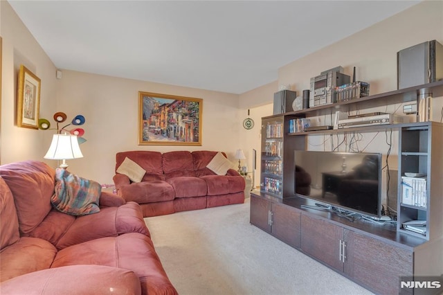 living room featuring carpet flooring