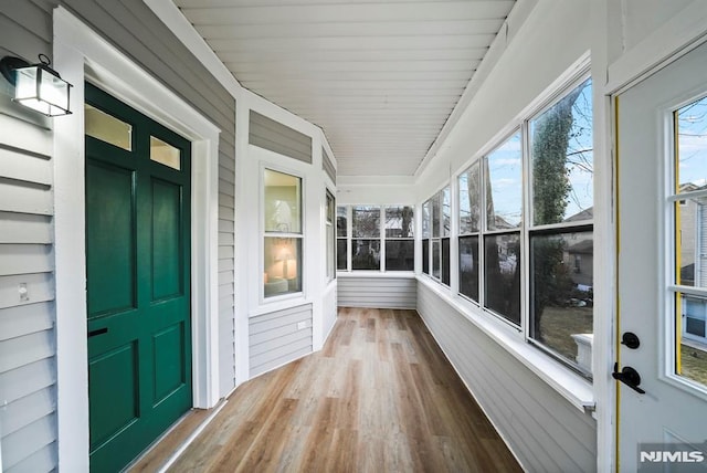 view of unfurnished sunroom