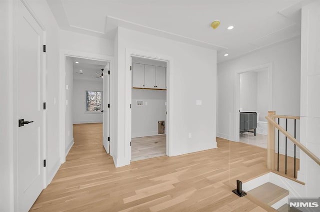 interior space with light hardwood / wood-style flooring