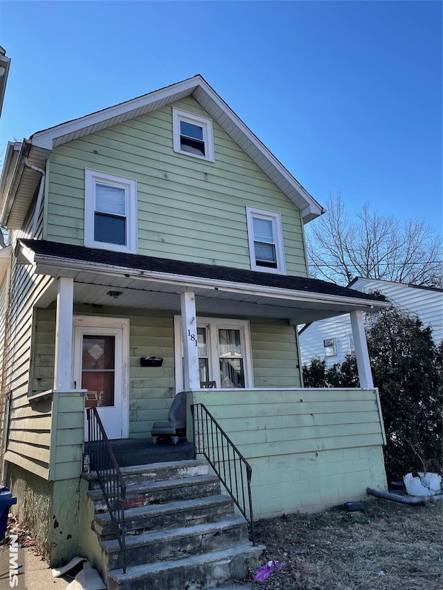 view of front of property with a porch