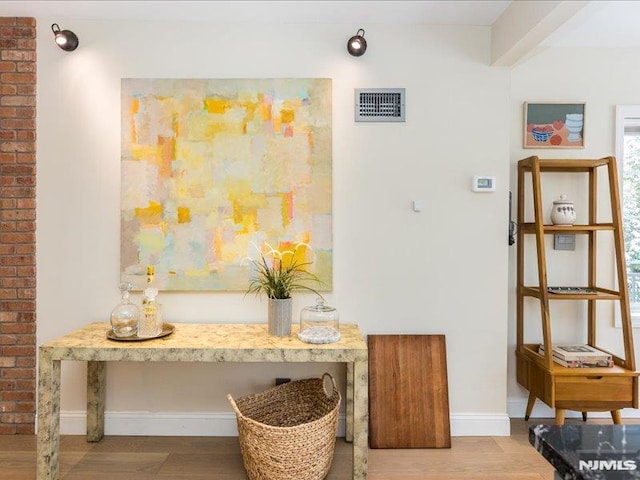 interior space with hardwood / wood-style flooring