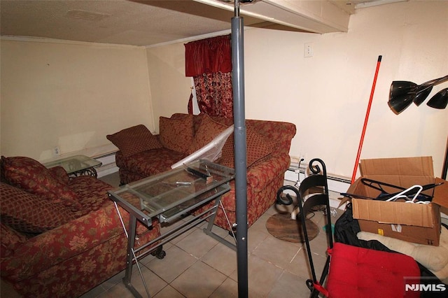 view of tiled living room