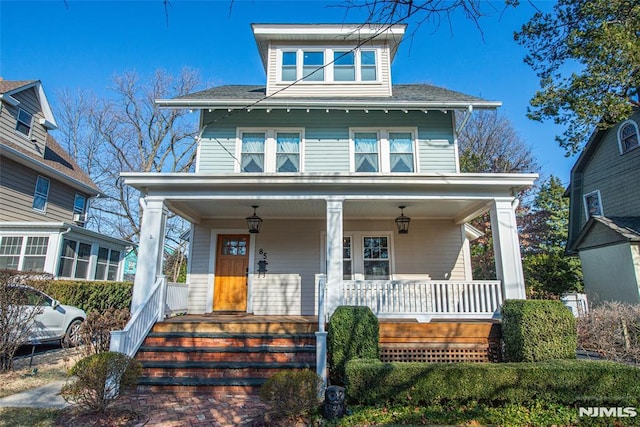 view of front of property with a porch