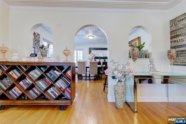120 Prospect Ave, Hackensack, NJ 07601 - interior space with crown molding and hardwood / wood-style flooring