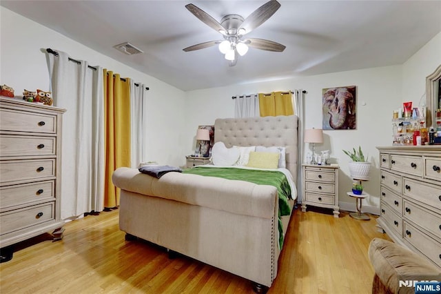 120 Prospect Ave, Hackensack, NJ 07601 - bedroom with light hardwood / wood-style floors and ceiling fan