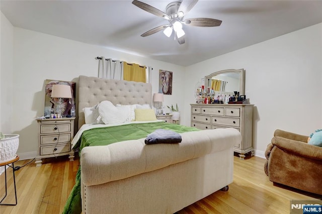120 Prospect Ave, Hackensack, NJ 07601 - bedroom with ceiling fan and light wood-type flooring