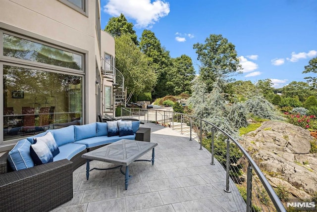 view of patio / terrace with an outdoor living space