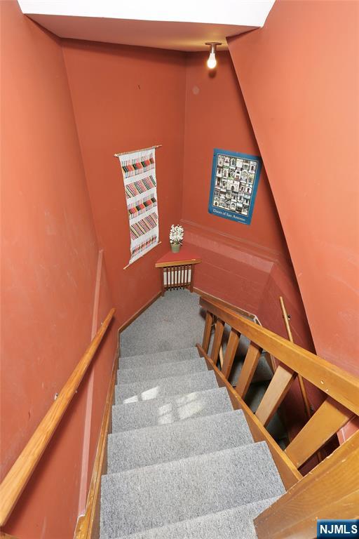 staircase with carpet flooring