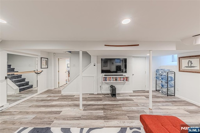 workout room featuring wood-type flooring