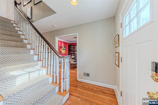 entryway featuring light hardwood / wood-style floors