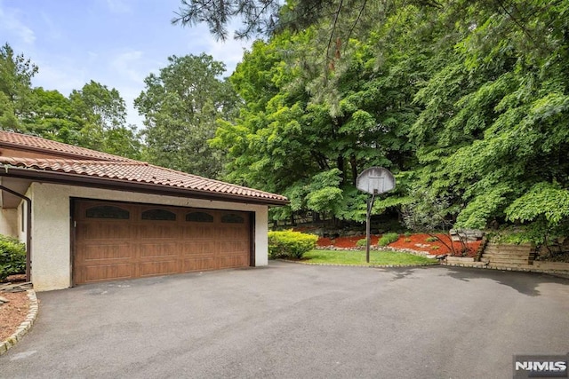 view of garage