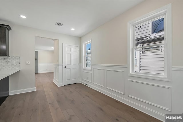 interior space featuring dark wood-type flooring